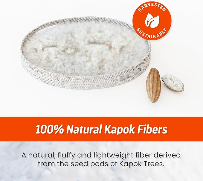 Layla Sleep Layla Adjustable Fill Kapok Pillow, Luxurious Cooling Pillow, King, Supportive for Head and Neck, Fully Adjustable, Natural Material That is Light and Airy Kapok Pillows 2 Pack