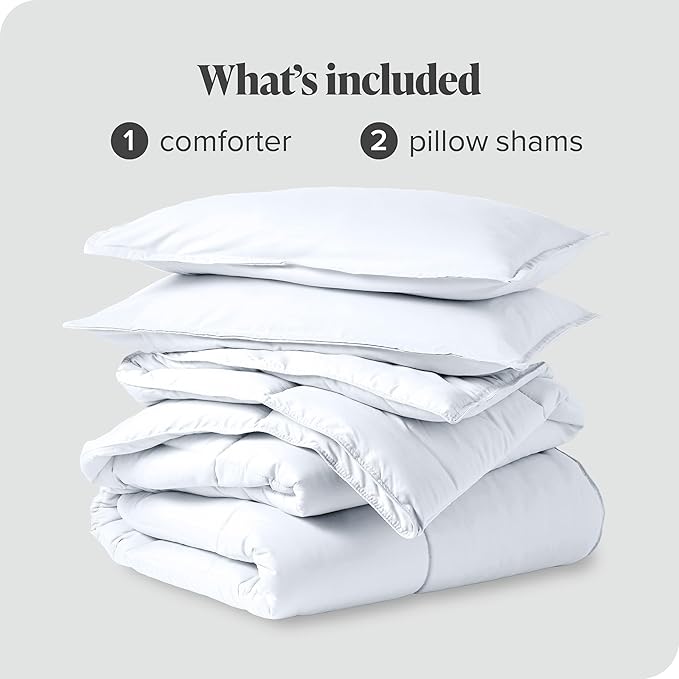 Bare Home Comforter Set - King/California King Size - Ultra-Soft - Goose Down Alternative - Premium 1800 Series - All Season Warmth (King/Cal King, White)