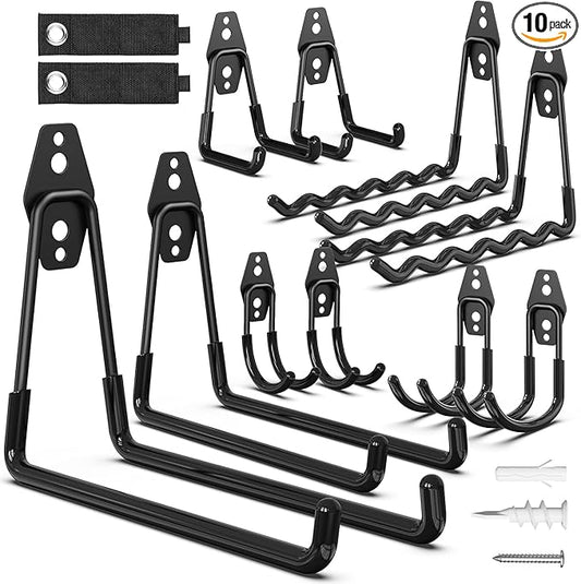 Garage Storage Hooks, 12 Pack Steel Heavy Duty Wall Mount Hooks for Hanging Bike, Ladder, Garden Tools