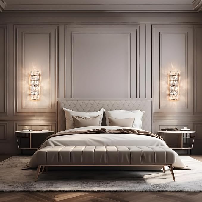 6 Layer Chrome Crystal Wall Sconce, Elegant Modern Luxury Light Fixture, Suitable for Bathroom, Stairway, Kitchen, Living Room, Bedroom, Hallway - 60W