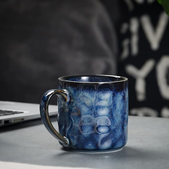 Ceramic Coffee Mugs - 12 Ounces Ceramic Mugs - Tea Cups with Handle - Funny Cappuccino Cups - Dishwasher Safe, Set of 4