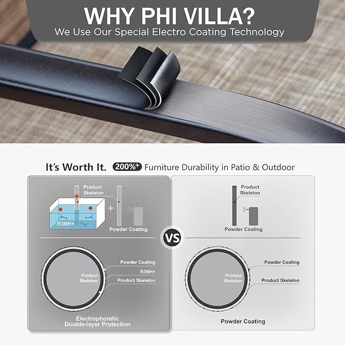 PHI VILLA 9 Pcs Patio Dining Set with Large Square Metal Dining Table & 8 High Back Padded Outdoor Swivel Dining Chairs, Outside Table Chair Furniture Dining Set for 8 Person