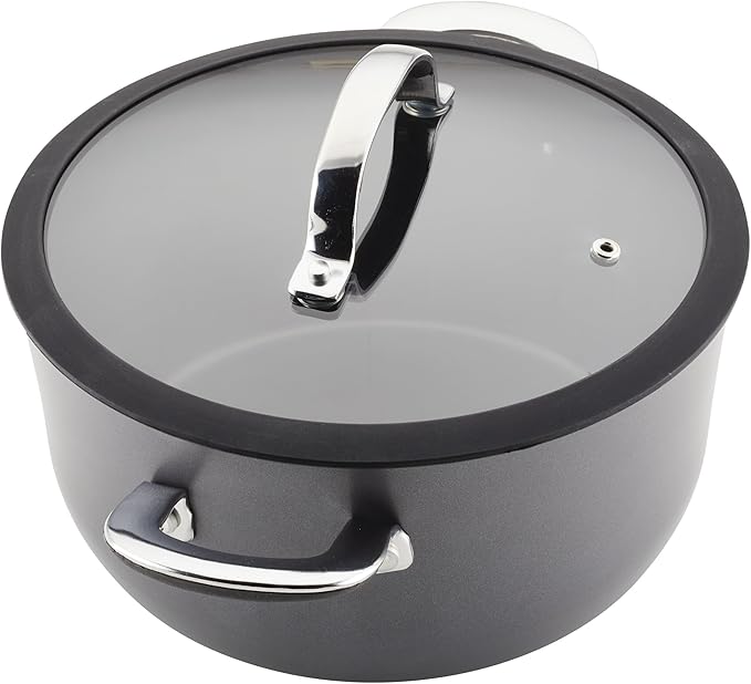 Rachael Ray Cook + Create Hard Anodized Nonstick Cookware/Pots and Pan Set, 10 Piece - Black