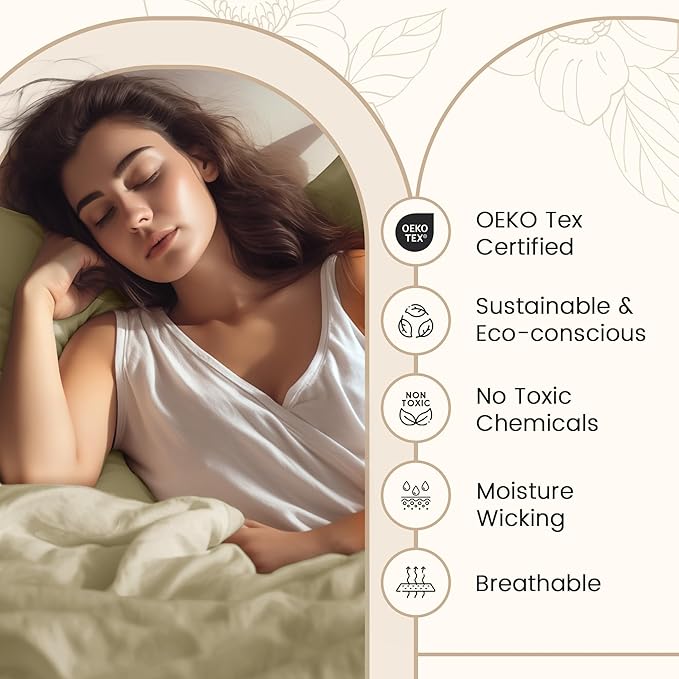 100% Egyptian Cotton Bed Sheets, Certified 800 Thread Count Deep Pocket Full Sheets, Elasticated Sheet & Pillowcase Sets, Soft & Comfy Naturally Cool Luxury Bedding, Fits up to 17" - Linen