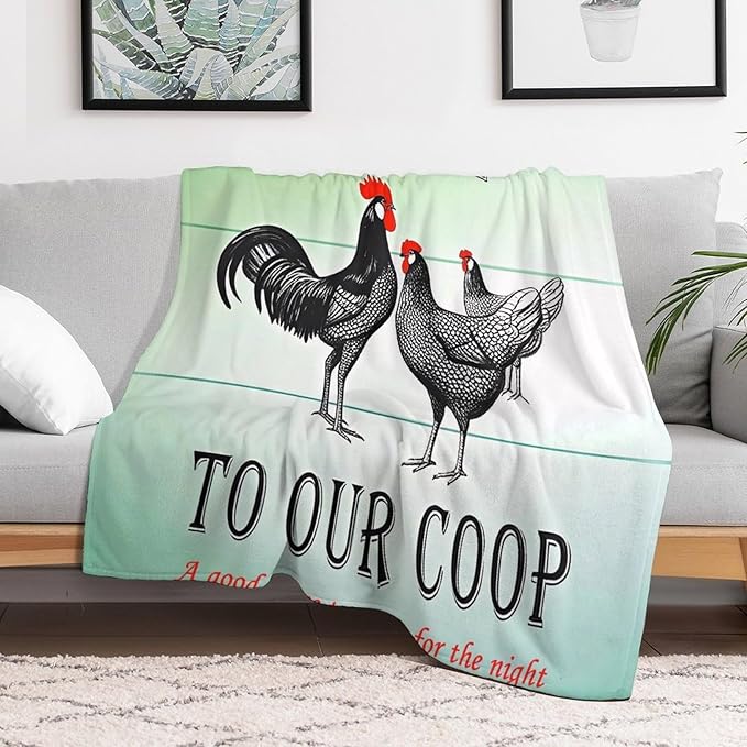Welcome to Our Coop Chicken Funny Blanket Warm Soft Gifts for Family Friends Brother Sister 130x150cm(50x60in)