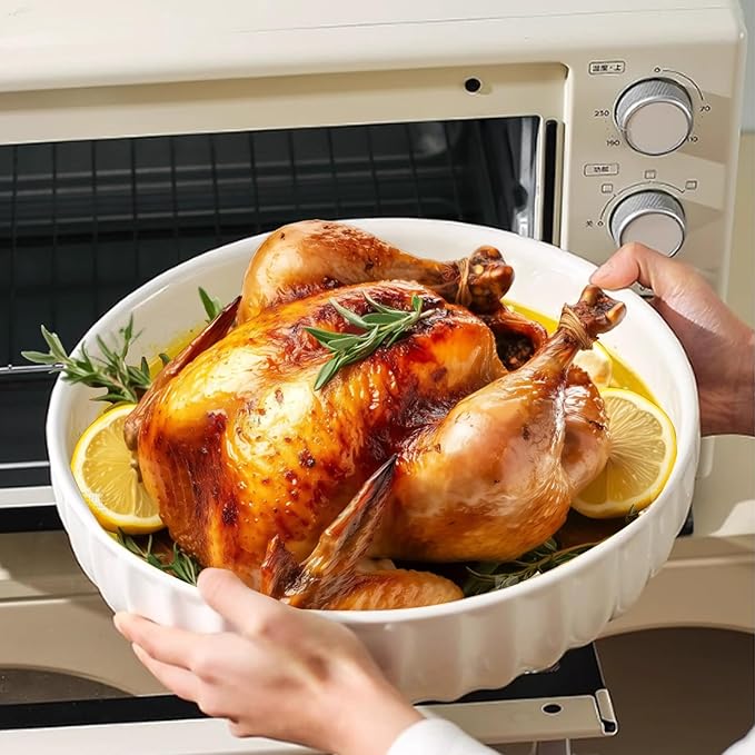 Large Ceramic Mixing Bowls Set, Bowls Set For Kitchen,Large Bowl Set of 3, Prep Serving Bowl for Baking and Mixing Salad,Oven, Microwave and Dishwasher Safe