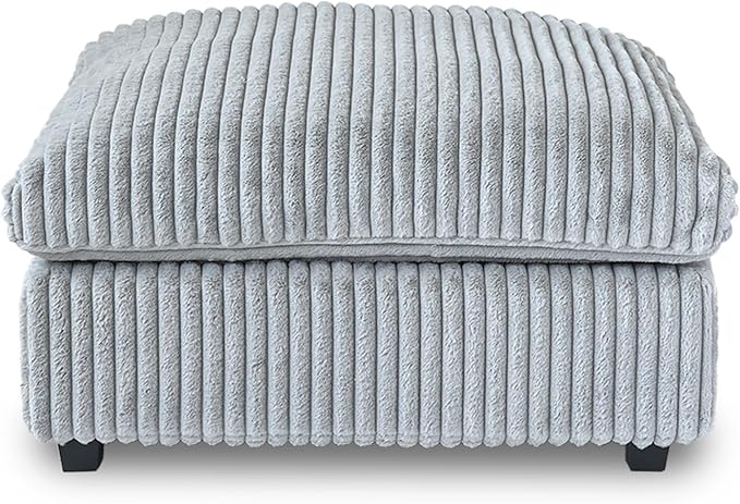 JACH 39.37" Modern Comfy Ottoman for Living Room, Oversized Ottoman Footstool, Cushion Covers Removable, Minimalist Ottomans for Party Bedroom Apartment (Light Grey)