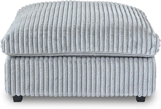 JACH 39.37" Modern Comfy Ottoman for Living Room, Oversized Ottoman Footstool, Cushion Covers Removable, Minimalist Ottomans for Party Bedroom Apartment (Light Grey)