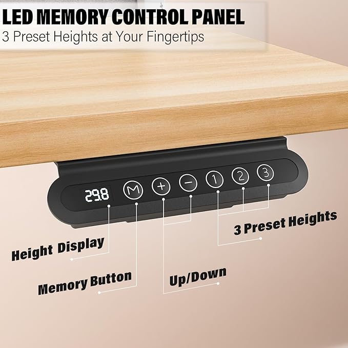 Electric Standing Desk with 4 Drawers 48''x 24'' Adjustable Height Sit to Stand Up Desk with Storage Shelf, C-Clamp Mount Compatible Black Home Office Desks Computer Gaming Table Ergonomic Workstation