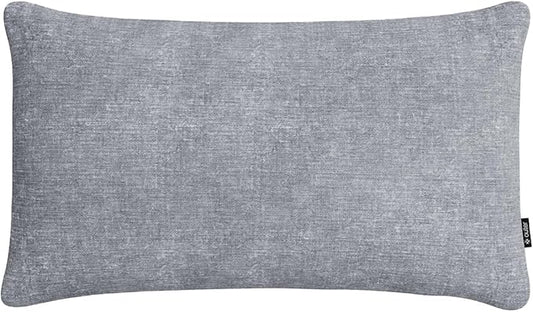 Outer Outdoor Throw Pillow with OuterWeave Performance Fabric, Decorative Outdoor Pillow for Patio & Outdoor Furniture, Includes Machine Washable Pillow Cover and Insert - Pacific Fog Gray, 12"x20"