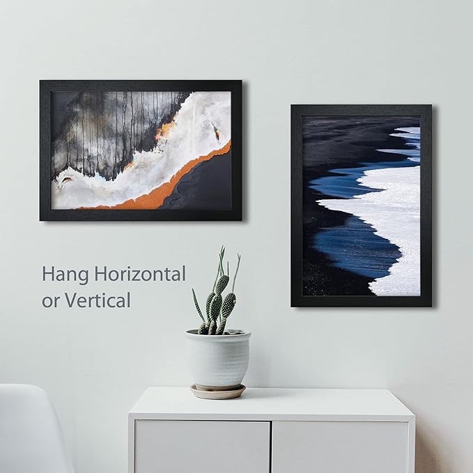 VCK Poster Frames 13x19 Inch Black Wood Poster Large Picture Frames for Wall Home Office Photography Art Decoration