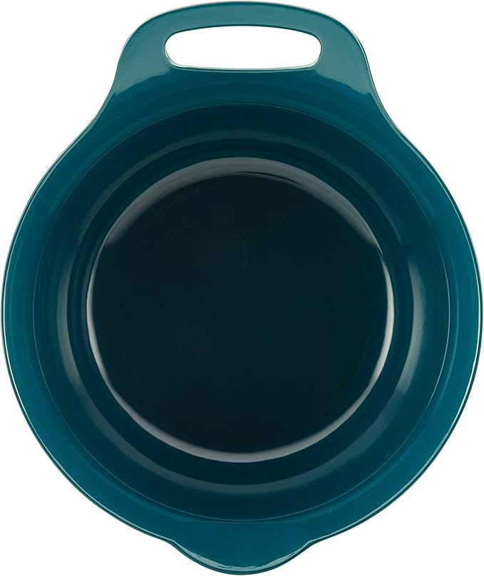 Rachael Ray Tools and Gadgets Nesting / Stackable Mixing Bowl Set with Pour Spouts and Handle - 4 and 5 Quarts, Light Blue and Teal