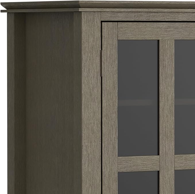 SIMPLIHOME Artisan SOLID WOOD 53 inch Wide Transitional TV Media Stand in Farmhouse Grey For TVs up to 60 inches for the Living Room and Entertainment Center