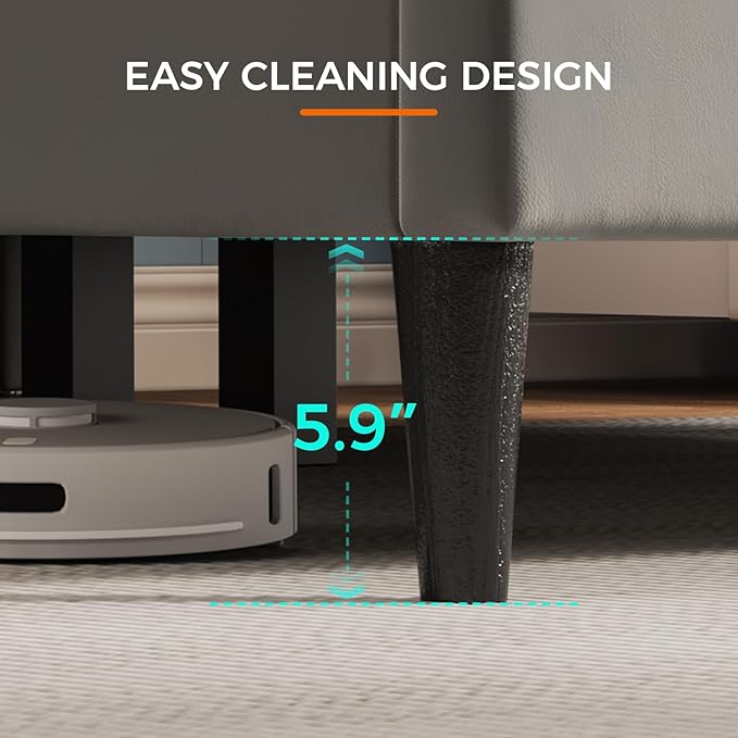 Casaottima Queen Bed Frame, Velvet Upholstered Platform Bed with Headboard, Strong Wooden Slats Support, Noise-Free Mattress Foundation, No Box Spring Needed, Easy Assembly,Vertical Stripe Smoky Grey