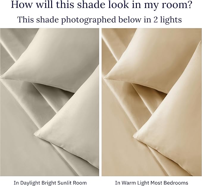 California Design Den Certified Luxury 100% Egyptian Cotton Sheets Set - California King Sheets Deep Pocket Set, Sateen Weave, Soft and Durable Luxury Bedding, Ideal for Hot Sleepers - Beige