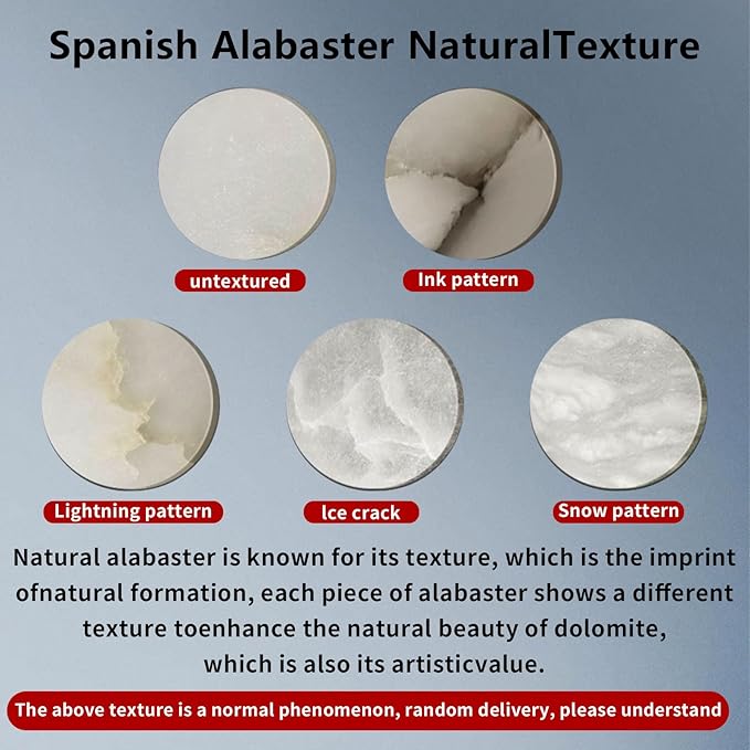 Modern LED Natural Alabaster Gypsum Wall lamp 15W Warm Yellow 2700K Wall Mounted Wall lamp Indoor sucelating Alabaster Gypsum Wall Mounted Lighting Suitable for Living Room (Black)