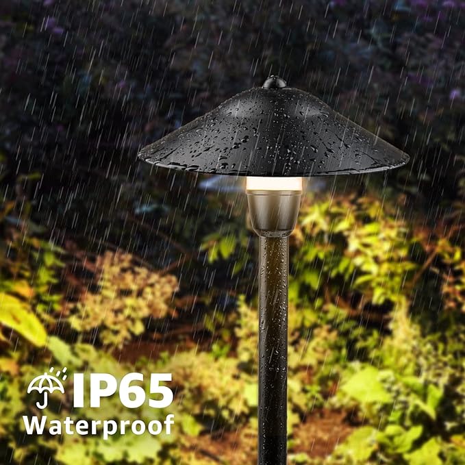 SUNVIE LED Low Voltage Landscape Lights 3W Cast-Aluminum Pathway Lights Low Voltage 12-24V Waterproof Landscape Path Lights 3000K Landscape Lighting for Yard Garden Walkway ETL Listed Cord, 12 Pack