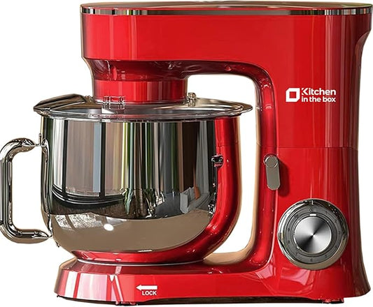 Kitchen in the Box Stand Mixer, 900W 8.5 QT Kitchen Electric Mixer, 10-Speed Large Capacity Tilt-head Food Mixer with Dough Hook, Wire Whip, Flat Beater & Splash Guard (Red)