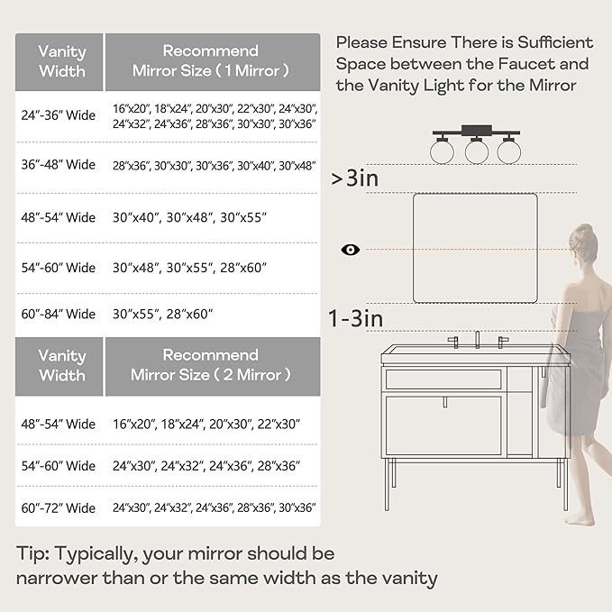 Wall Mount Mirror for Bathroom, Brushed Silver Metal Framed Rounded Corner Rectangular Vanity Mirror (20" x 30", Silver)