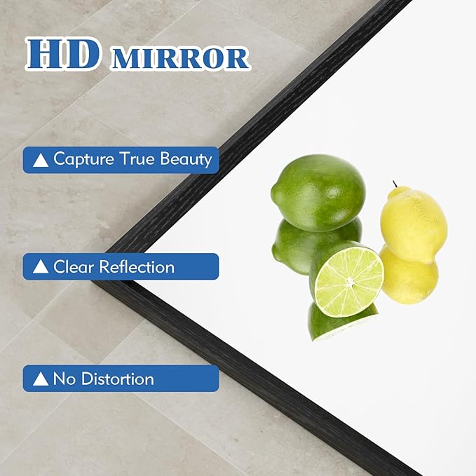 Bathroom Vanity Mirror 36x36 Inch, Matte Black Rectangle Bathroom Mirror, Anti-Rust, 4MM Tempered Glass, Wall-Mounted Mirror, Hangs Horizontally or Vertically for Bathroom & Bedroom