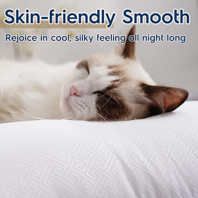 viewstar King Size Pillows Set of 2, Hotel Quality Cooling Down Alternative Gusseted Bed Pillows for Side, Back, or Stomach Sleepers, White