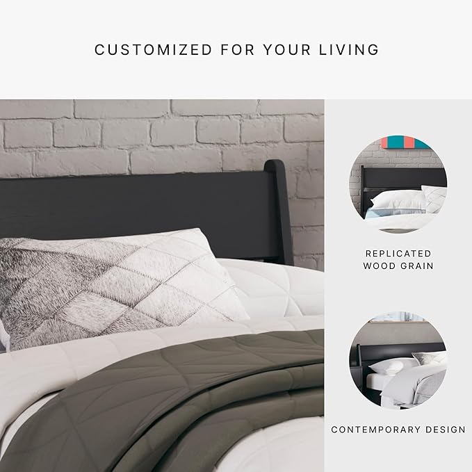 Signature Design by Ashley Socalle Modern Panel Headboard, Full, Black