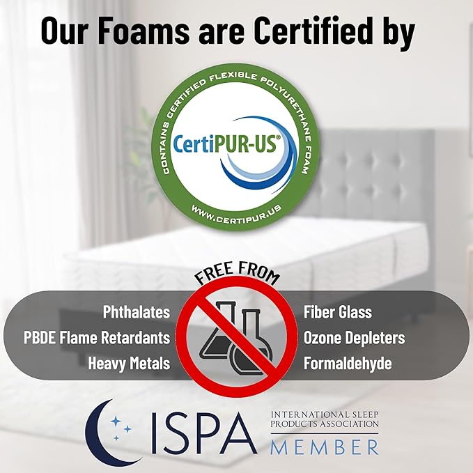 Ottomanson Twin XL 12” Hybrid Mattress - Rock Salt Infused Quilted Cover - Made in USA - Medium-Firm Support - Individually Pocketed Coils & CertiPUR-US Foam - Fiberglass-Free - Bed in a Box