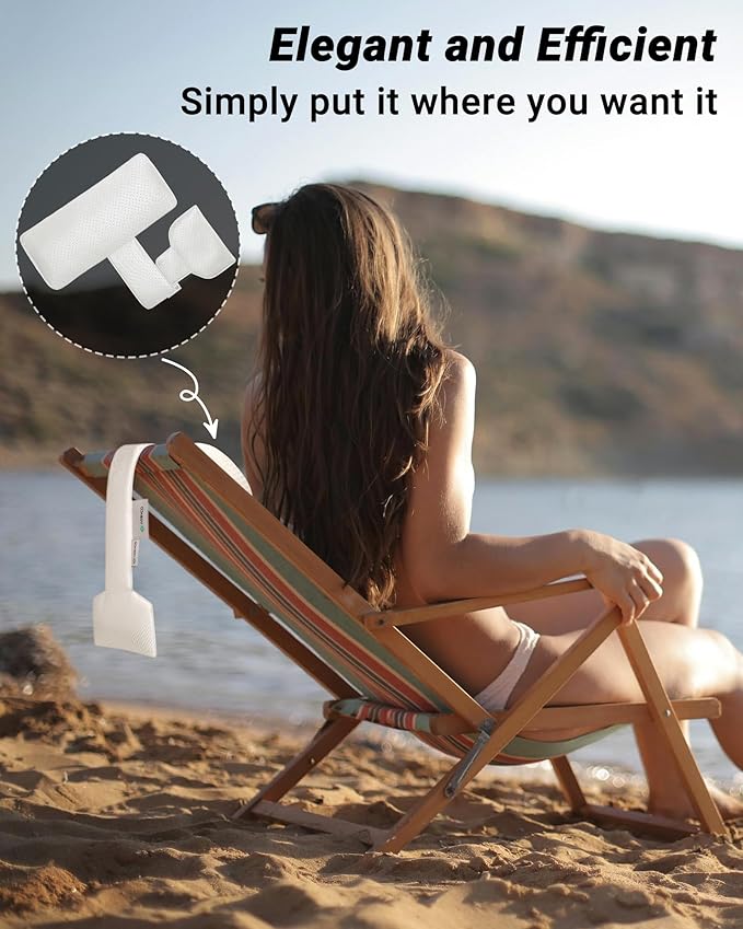 Headrest Pillow for Chaise Lounge 2pcs Outdoor Ledge Lounger Pool PillowsHot Tub SPA Adirondack Chair Patio Cushion