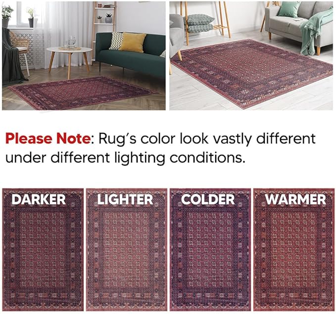 Keen Home Design 2x3 Rug - Machine Washable Entry Rug with Non-Slip Backing, Ideal for Enteryway, Kitchen, Bathroom, Laundry Room - Vintage, Easy Clean, Durable, Low Pile Rug - (2' x 3')