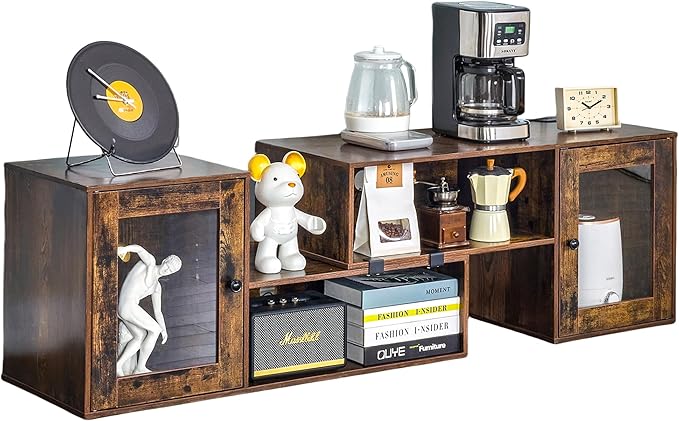 VECELO LED TV Stand for Televisions up to 70 Inchs Modern Entertainment Center with Storage, Media Console with 23 Flashing Options and 4 Customizable Modes for Living Room, Bedroom