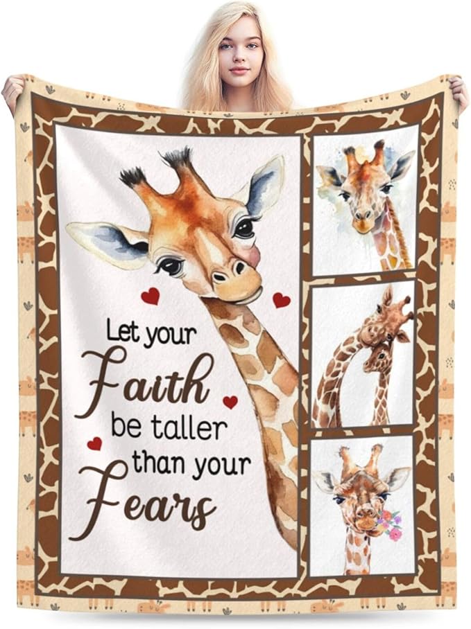 Giraffe Blanket Soft Cozy Cute Giraffe Throw Blanket Warm Giraffe Flannel Fleece Plush Blanket Stuff Animal Decor Blanket Gifts for Lover Kids Girls Boys Women Adults Bed Travel 60"x80"