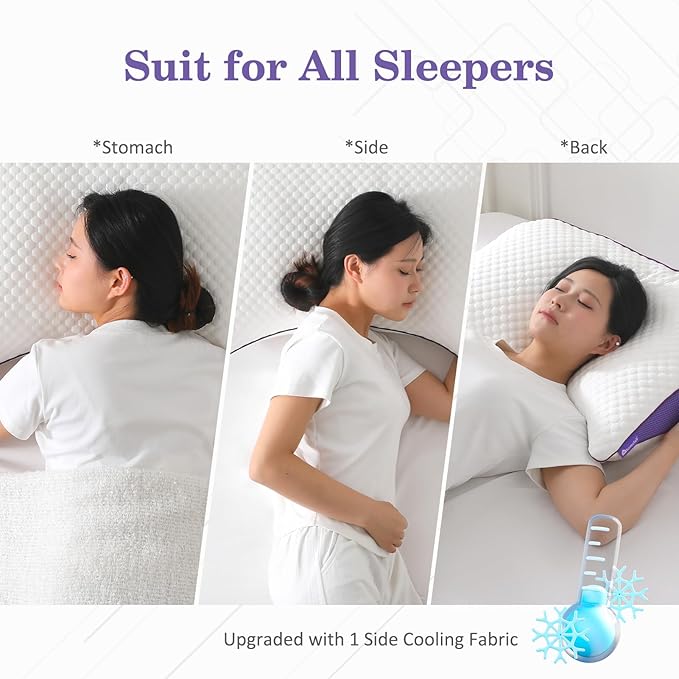 HOMELAB Adjustable Shredded Memory Foam Curve Pillow Queen Size 29"x19", Oversized Crescent Design for Side & Back Sleepers, Doubles as Backrest for Reading, Lounging & Relaxing, Cooling Cover, 1 Pack