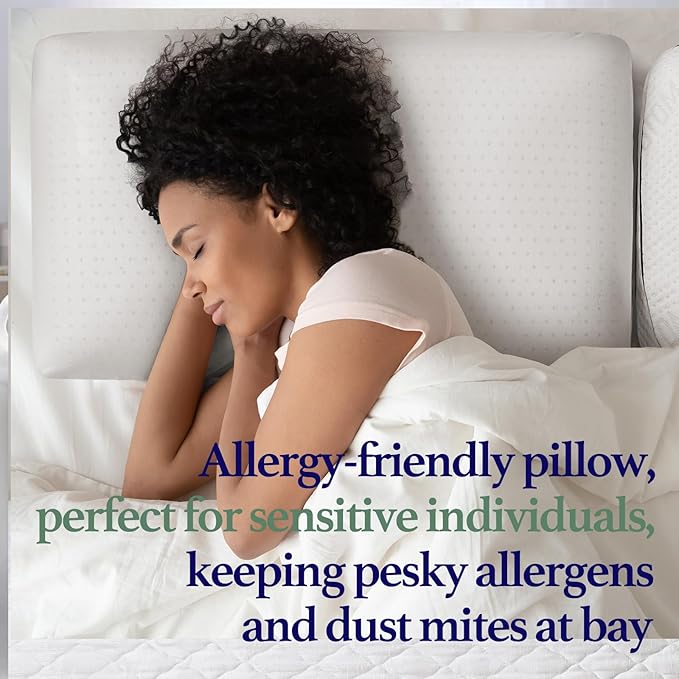 Latex Pillow, 100% Talalay Natural Latex Pillow, Soft Sleeping Bed Pillows with Cotton Cover, Queen Size, Perfect for Side/Back Pain, Stomach, Neck, Stress Relief (King)