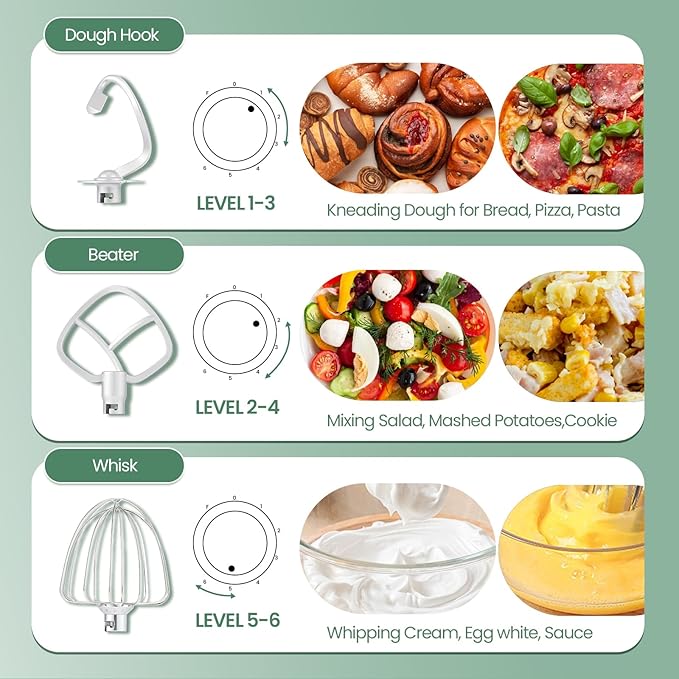 Huanyu 9 in 1 Stand Mixer with with Meat Grinder Fermentation Function Multifunctional Electric Kitchen Mixer with Timer Touch Screen Vegetable Slicer