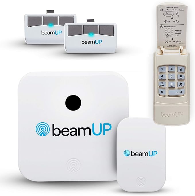 Centurion BU800 Two Car Smart Garage Door Opener, Ultra-Reliable 1-1/4 Horsepower Equivalent DC Motor, Integrated Edge-to-Edge 3000-Lumen LED, with Beam Home App for Smart Garage Control, White