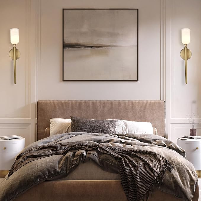 Alabaster Wall Sconce 22in Antique Brass Sconces Wall Lighting, Imported in Spain Natural Alabaster, Bathroom Sconce Gold Sconces Wall Decor, for Living Room Dining Room Hallway Bedside Staircase