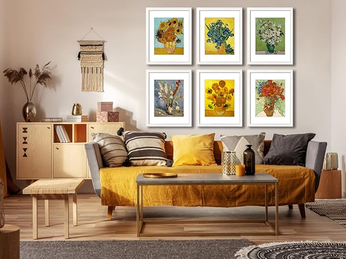 11x14 Picture Frame Set of 6 for Pictures 8x10 with Mat or 11x14 Without Mat, Wall or Tabletop Gallery Photo Frames White