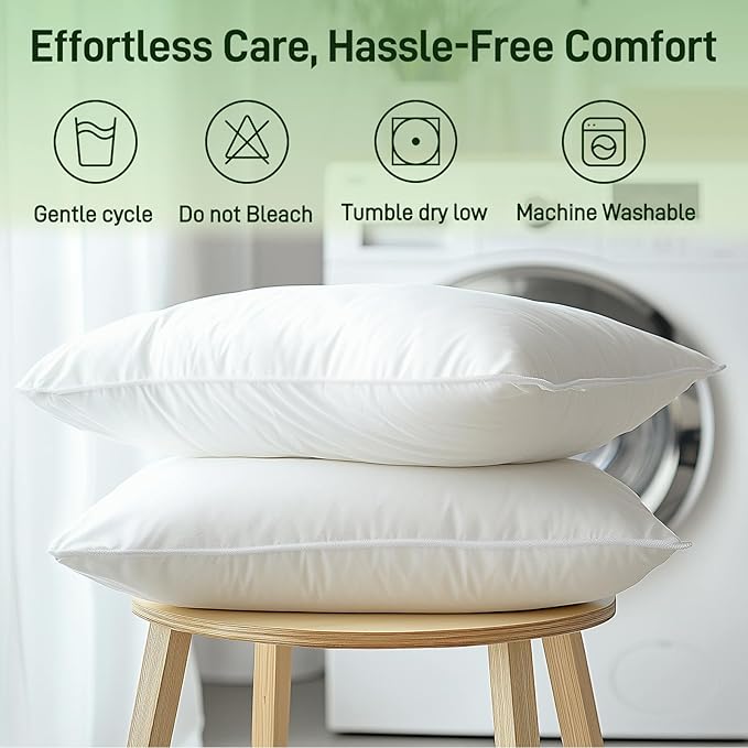 Hypoallergenic Bamboo Viscose Shell, Soft Bed Pillows King Size Set of 2 with Down Alternative Filling, Oeko-Tex Certified, Luxury Hotel Quality for Stomach, Back and Side Sleepers