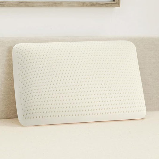 Talalay 100% Natural Premium Latex Pillow,Bed Pillow for Sleeping with Removable Cotton Cover, Helps Relieve Pressure, Breathable, Pressure Relief, Durable, Best Gift (Standard Size)