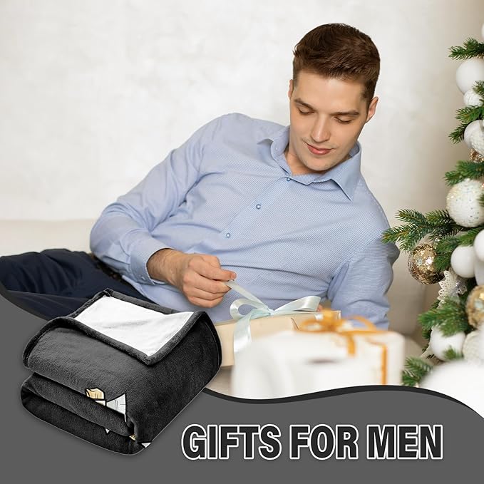 Birthday Gifts for Men, Grandpa Gifts for Fathers Day, Throw Blanket for Man 50"x 60", Gag Gifts for Men Dad Grandpa Who Wants Nothing, Man Blanket