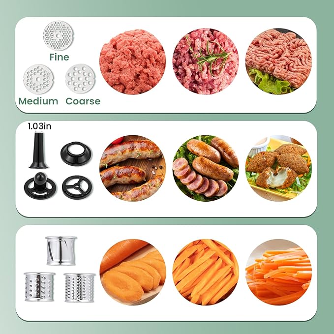 Huanyu 9 in 1 Stand Mixer with with Meat Grinder Fermentation Function Multifunctional Electric Kitchen Mixer with Timer Touch Screen Vegetable Slicer