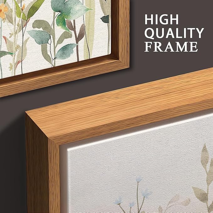 BINCUE Large Framed Floral Canvas Wall Art Colorful Wildflower Pictures Wall Decor for Living Room Bedroom Home Decor 3 Panel 16x24 Inches