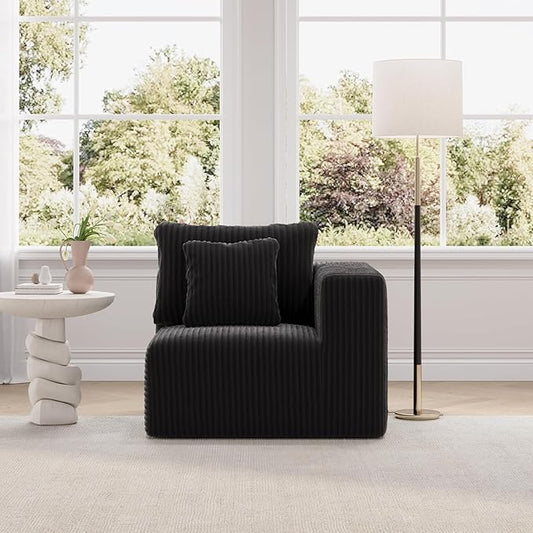 Novilla Modular Sectional Sofa, Modern Cloud Sectional Couch with Smarts Coil™ Support, Upholstered Boneless Couch for Living Room Apartments Bedroom, No Assembly Required (Right-arm Seat)