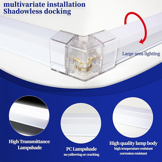 Hexagon Led Lights, Hexagon Garage Lights, 14 Grids High Brightness 680W 88400 Lumens Honeycomb Lights Ceiling for Auto Beauty Detailing Shop,Exhibition Hall, Gym