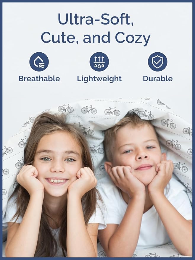 Kids Bikes Full 4 Piece Sheet Set - Boys, Girls, Teens, Toddler - Easy Fit, Deep Pockets - Breathable, Hotel Quality Bedding Sheets - Machine Washable - Wrinkle Free - Cute, Cozy & Soft - CGK Linens
