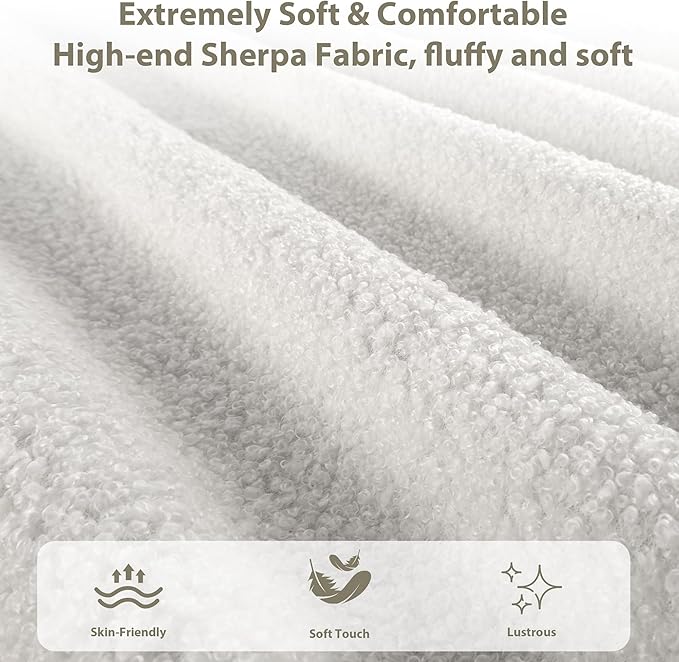 GarveeHome Upholstered Queen Bed Frame with Headboard, Upholstered Velvet Low Profile Platform Bed, No Box Spring Needed, Strong Wooden Slats, Noise Free, Easy Assembly, White