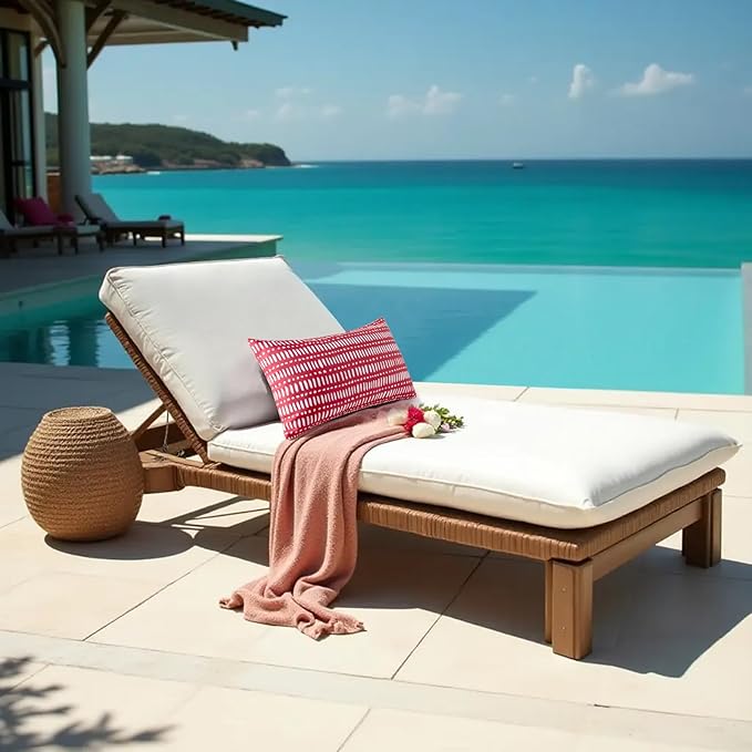 Pack of 2 12x20 Outdoor Pillows, Waterproof Throw Pillows with Inserts, Decorative Lumbar Pillows for Patio, Garden, Couch, Furniture, Sofa, Bed, Living Room(Pebble Red)