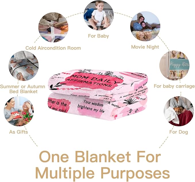 Blanket for Mom Birthday Gift from Daughter Son-Best Meaningful Gift Ideas for Mother-in-Law,Super Soft Fluffy Blanket for Bed Couch