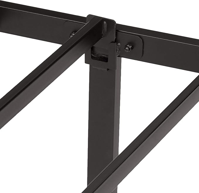 Amazon Basics Sturdy Heavy-Duty Non-Slip Platform Bed Frame King Size Storage, Steel Slat Support, Noise Free, Easy Assembly, 14 Inch Black