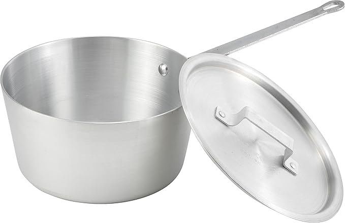 Winco Heavy-Duty Aluminum Tapered Sauce Pan, 3mm, 4.25 Quart